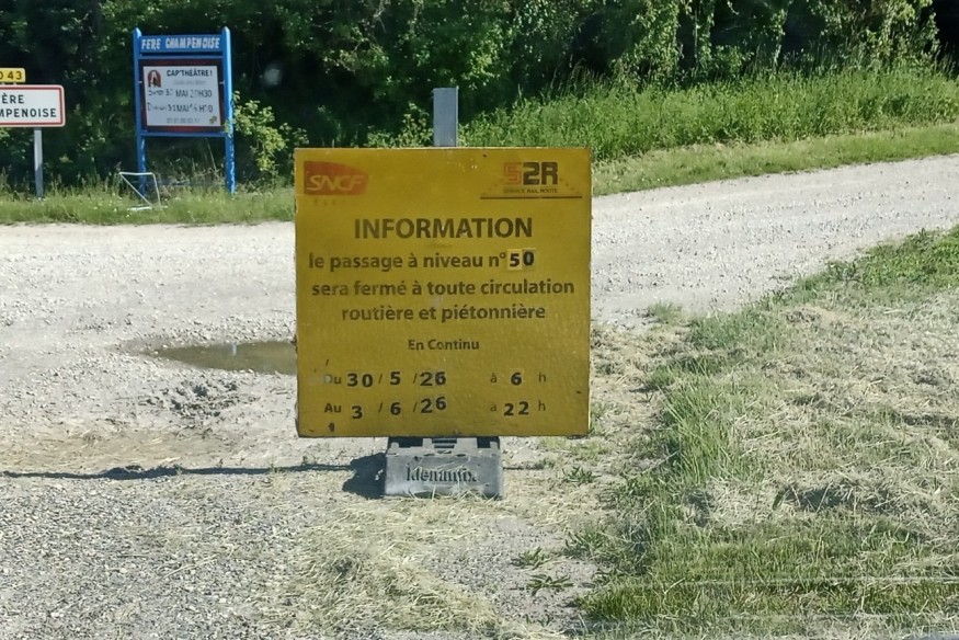 Fère-Champenoise : fermeture temporaire du passage route de bannes du 30 mai au 3 juin 2026